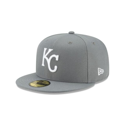 Grey Kansas City Royals Hat - New Era MLB Floral Undervisor 59FIFTY Fitted Caps USA9438015